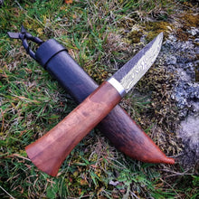 Twisted Damascus Puukko Knife