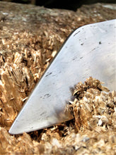 Broad Seax Chopper, detail of the tip and pattern from the wrought iron cladding