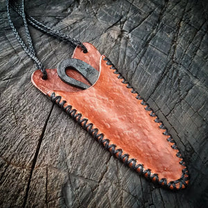 Neck Knife with a Light Brown Sheath