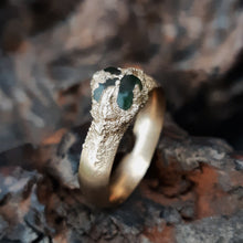 Pounamu Peak Ring. Bronze cast around authentic Pounamu from Hokitika in the South Island of New Zealand.